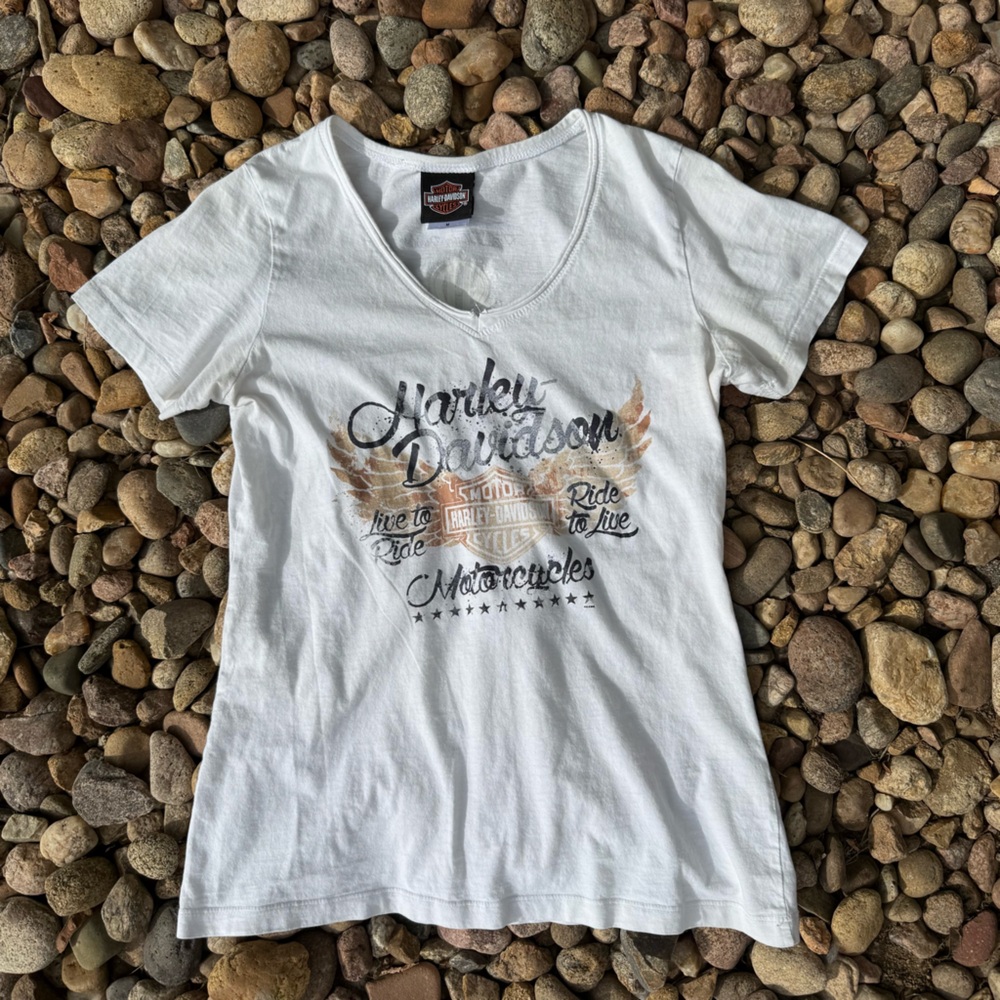 Harley-Davidson White Graphic Short Sleeve Tee